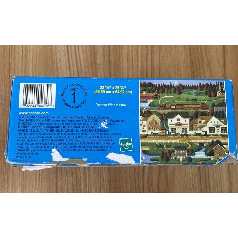 Charles Wysocki 1000 pc Puzzle Yankee Wink Hollow Americana MB 2005 Vintage